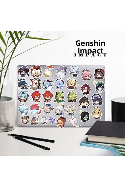 Hediyeni Al مجموعة ملصقات جينشين سيري 1 |   ملصق للكمبيوتر المحمول والدفتر والتابلت والهاتف ودفتر الملاحظات ومجلة البوليت