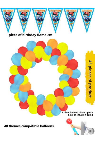 HAPPYLOOPPARTY مجموعة بالونات ملونة متوافقة مع موضوع هوت ويلز مكونة من 40 قطعة