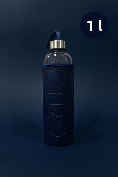 Fhilli H2O Leather Covered Glass Flask 1000 ml