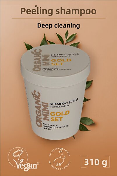 ORGANİC MİMİ شامبو تقشير جوز الهند والملح البحري، شامبو منقي وتقشير الشعر، 31...