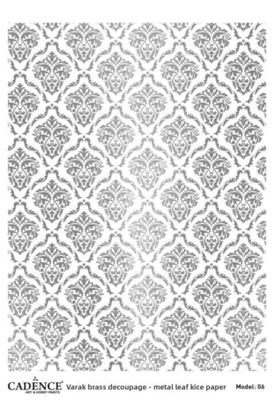 Cadence Silver Leaf Brass Decoapaj Paper - Model 06