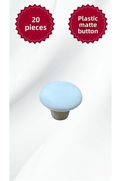 MKLAKS 20 قطعة من مقابض الأدراج البلاستيكية ذات الأزرار البيضاء المستديرة للأ...