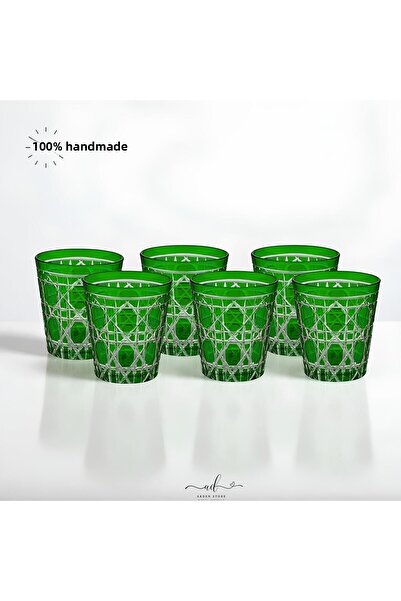 AKDEN STORE Crystal Decor Colorful Water Glass Set of 6 275ml