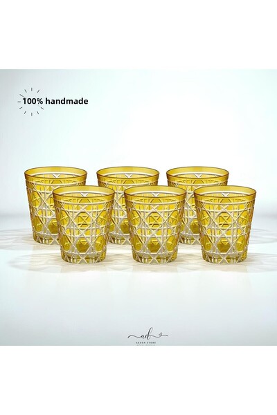 AKDEN STORE Crystal Decor Colorful Water Glass Set of 6 275ml