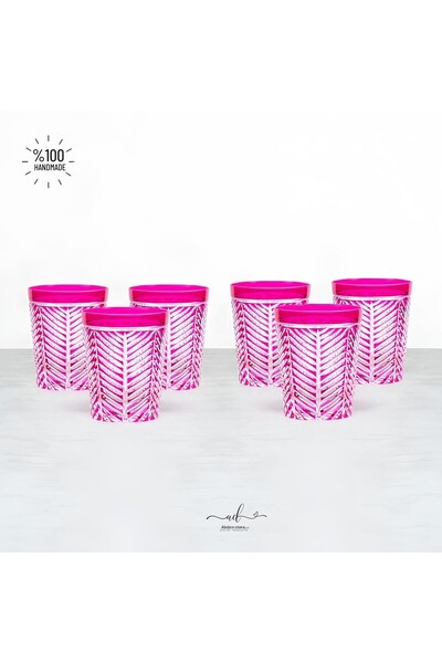 AKDEN STORE Crystal Decor Colorful Water Glass Set of 6 275ml