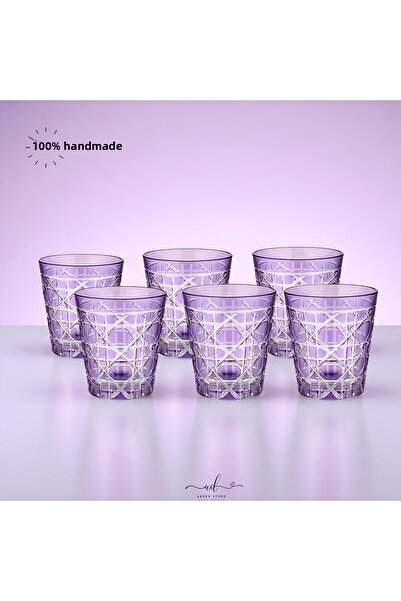 AKDEN STORE Crystal Decor Colorful Water Glass Set of 6 275ml