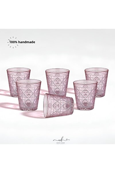 AKDEN STORE Crystal Decor Colorful Water Glass Set of 6 275ml