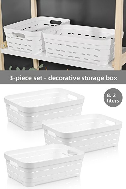 Meleni Home Cutie de depozitare piramidală decorativă cu 3 găuri - Organizato...