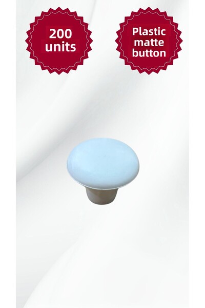 MKLAKS 200 قطعة من مقابض الأدراج البلاستيكية ذات الأزرار البيضاء المستديرة لل...