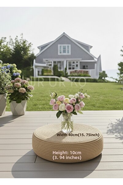 HomeTurko SOFA Pernă Jută Pernă de meditație Dublu Față pentru Sufragerie Patio Balcon Terasă Picnic Pernă