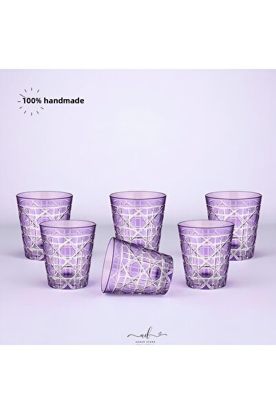 AKDEN STORE Crystal Decor Colorful Water Glass Set of 6 275ml