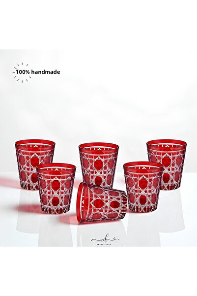 AKDEN STORE Crystal Decor Colorful Water Glass Set of 6 275ml