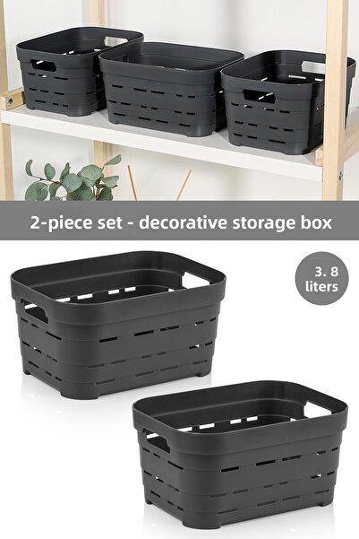 Meleni Home Cutie de depozitare piramidală decorativă cu 2 găuri - Cutie orga...