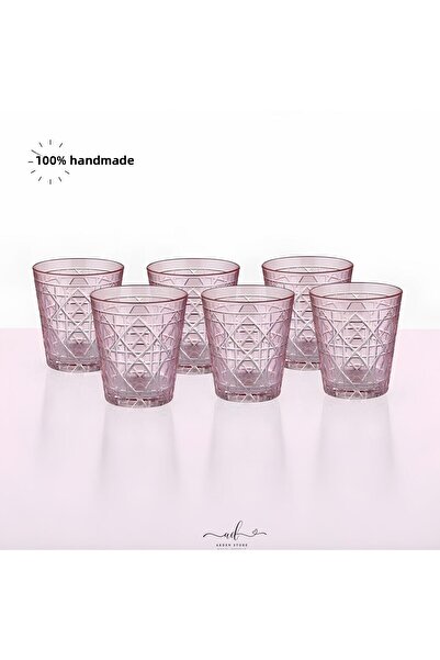 AKDEN STORE Crystal Decor Colorful Water Glass Set of 6 275ml