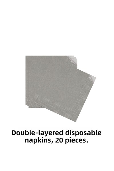 HAPPYLOOPPARTY Silver Gray Colored Plain Birthday Napkin