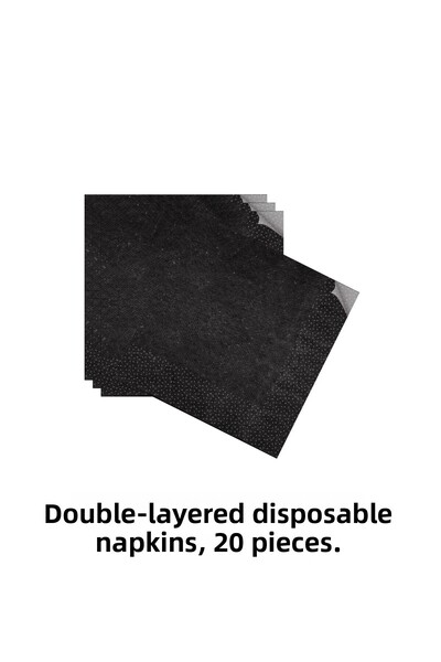 HAPPYLOOPPARTY مناديل عيد ميلاد سوداء اللون مسطحة