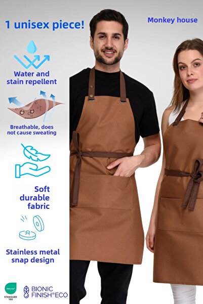 Monki Haus طارد المياه والبقع والدليل على مقهى باريستا الشيف كوك النادل بائع الزهور مطعم مقهى المئزر المطبخ المئزر 1 قطعة