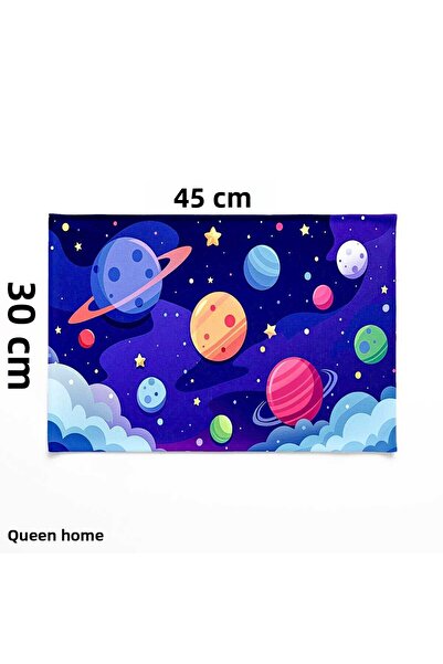 QueenHome مفرش طاولة قابل للغسل من كولور بلانيت ستارز لمرحلة ما قبل المدرسة و...