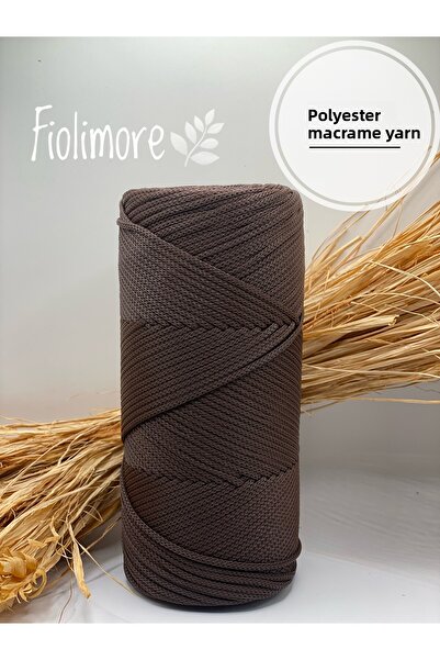 Fiolimore Polyester Macrame Cord Bitter Brown (200 Grams-230 Meters) No:4 Bag...