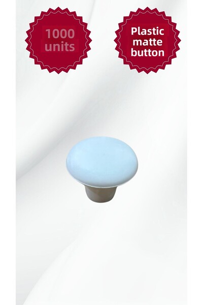 MKLAKS 1000 قطعة من مقابض الأدراج البلاستيكية على شكل فطر، مقابض دائرية بيضاء...