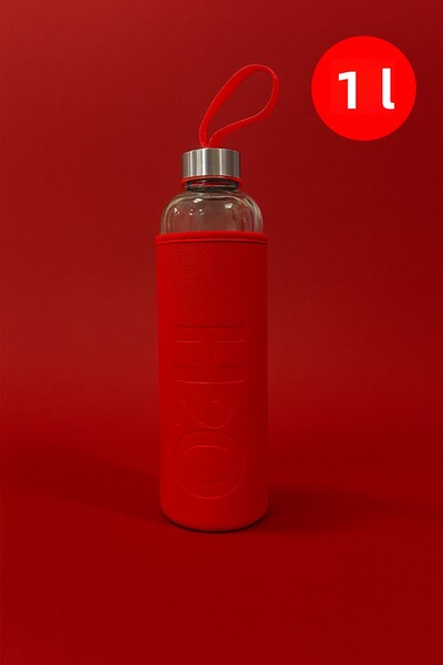 Fhilli H2O Leather Covered Glass Flask 1000 ml
