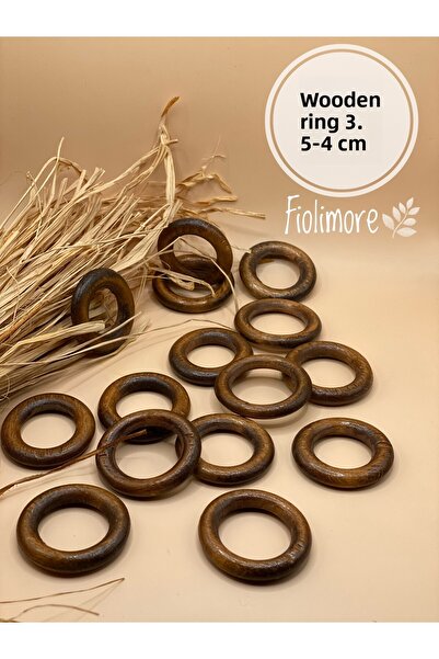 Fiolimore حلقة خشبية 3.5-4 سم-(5 قطع)-اميجورومي-حلقة مكرامية-إكسسوار-حقيبة-مج...