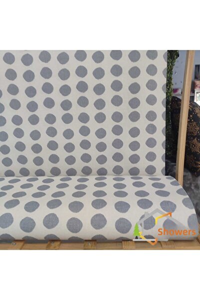 DÜŞLER EV TEKSTİLİ Polka Dot Water and Stain Repellent Panama Linen Duck Fabric Cloth