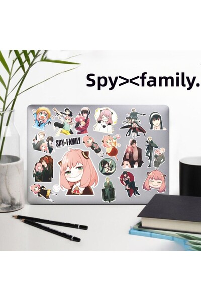 Hediyeni Al مجموعة ملصقات سباي اكس فاميلي |   ملصق للكمبيوتر المحمول والدفتر والتابلت والهاتف ودفتر الملاحظات ومجلة البوليت