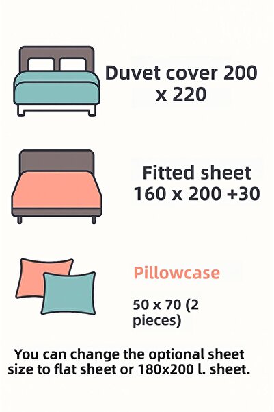 VENICA MASCUSE Ranforce Double Luxury Duvet Cover Set (Fitted Sheet)