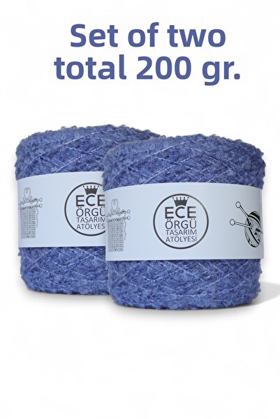 Ece Örgü Tasarım Atölyesi Μωβ χρώμα, νήμα για πλέξιμο χειμερινών μπουκλών (20...