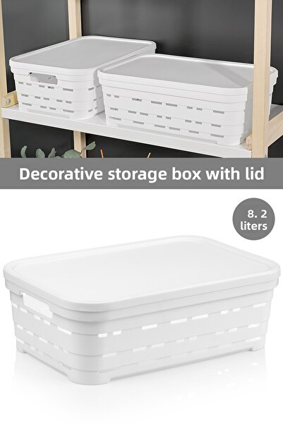 Meleni Home Cutie de depozitare piramidală decorativă cu capac și găuri - Org...