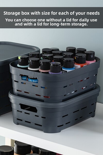 Meleni Home 3-Layer Lid Hole-Punched Decorative Pyramid Storage Box - Closet Organizer Organizer 3.8 Lt Anthracite