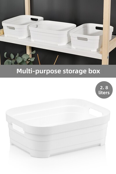 Meleni Home 1 Piece Decorative Pyramid Storage Box - Closet Organizer Organizer Box 2.8 Liters White
