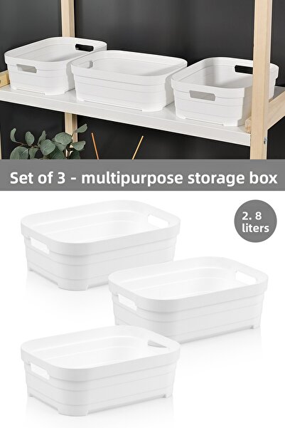 Meleni Home 3 cutii decorative de depozitare piramidală - cutie organizatoare...