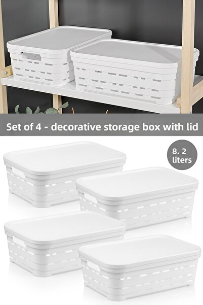 Meleni Home Cutie de depozitare piramidală decorativă cu 4 capac și găuri - O...