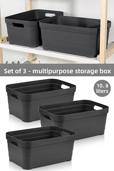 Meleni Home Cutie de depozitare piramidală decorativă 3 bucăți - Cutie organi...