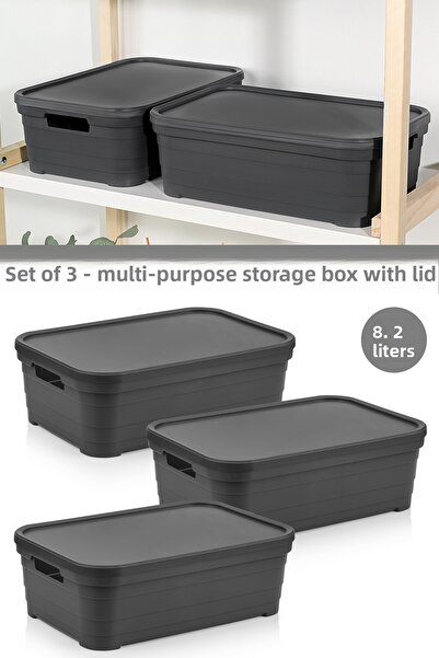 Meleni Home Cutie de depozitare piramidală decorativă cu 3 capac - Organizato...