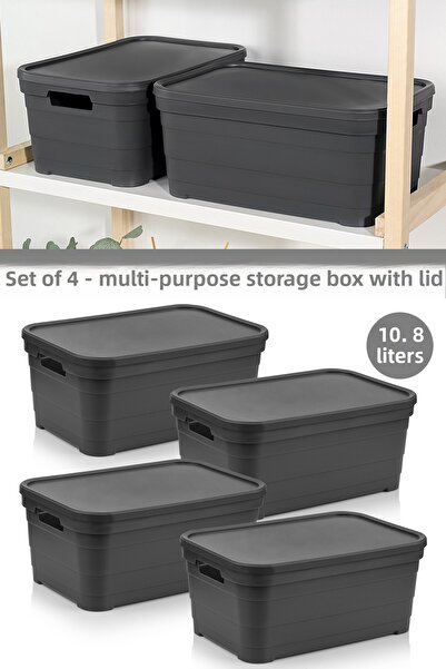 Meleni Home Cutie de depozitare piramidală decorativă cu 4 capac - Organizato...