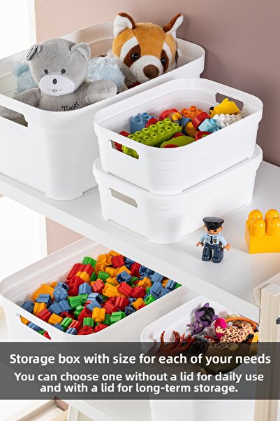 Meleni Home 3 Pieces Decorative Pyramid Storage Box with Lid - Closet Organizer Organizer Box 10.8 Liters White