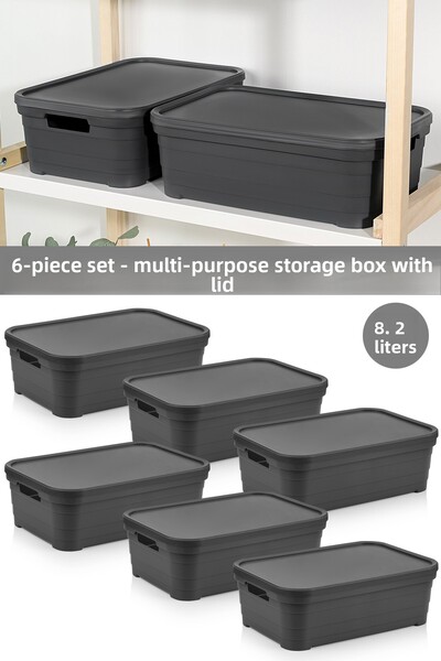 Meleni Home 6 cutii de depozitare piramidale decorative cu capac - Organizato...