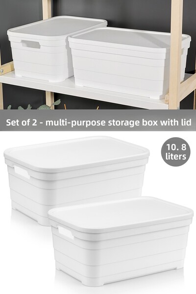 Meleni Home 2 cutii de depozitare piramidale decorative cu capac - cutie orga...