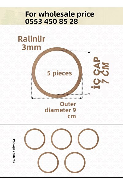 ÇUKUROVA ÜTÜ 9 cm diametru 5 bucăți scripete 3mm grosime MDF brut Capcană mac...