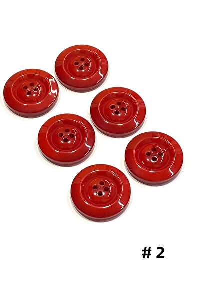karantuhafiye Coat Cardigan Button Large Size / Red / Set of 6 / # 2