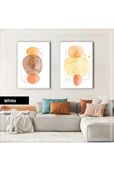 Harikabirev Hari̇kabi̇rev | Orange Bohemian Abstract Combination 01 | Framed ...