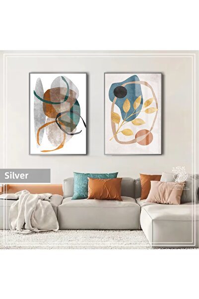 Harikabirev HARİKABİREV | COMBINAT DE FRUNZE BOHEME TURCOAZ-PORTOCALIE ABSTRA...