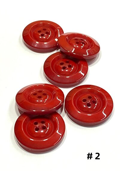 karantuhafiye Coat Cardigan Button Large Size / Red / Set of 6 / # 2