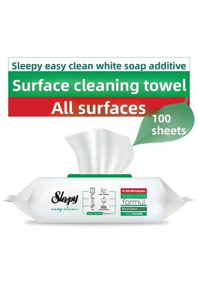 Sleepy Easy Clean Paraben-Free Surface Cleaning Towel White Soap Scent 100 Sheets