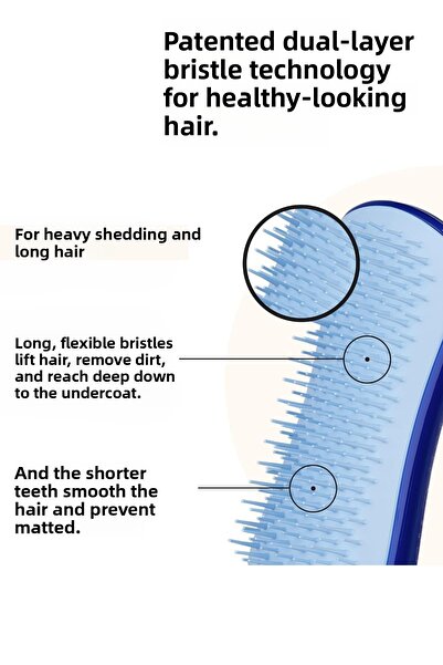 Tangle Teezer Pet Teezer Deshedding Grooming Brush Small Blue Dog Grooming Brush