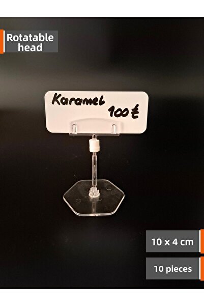 Şeffaf Etiket Suport pentru etichete cu 10 suporturi și set de etichete albe ștergebile A8 Set de etichete pentru rafturi pentru vitrine