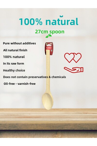 AHER Natural Wood 2-Piece Spoon Set Beech